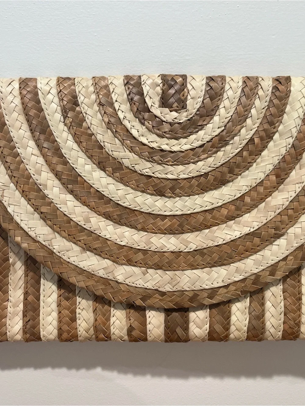 Woven Straw Clutch in Natural and Tan - Women Bags